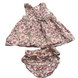 Rabbit And Bear Floral Two Piece Baby Girl Outfit‎ Size 3-6 Months